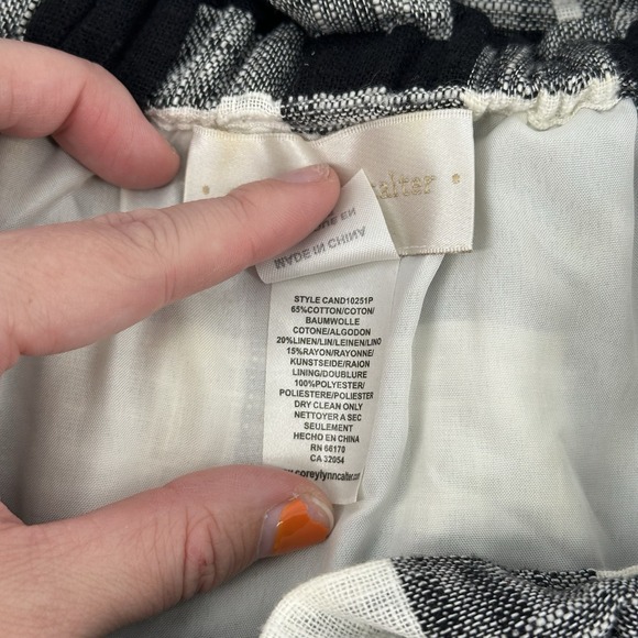 Anthropologie Corey Lynn Calter Gingham Linen Blend Coastal Chic Off Shoulder S - Picture 7 of 9